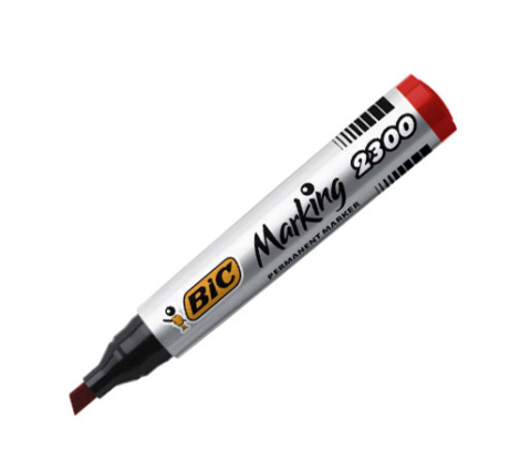 Marker permanent rosu varf tesit 2300 bic [2]