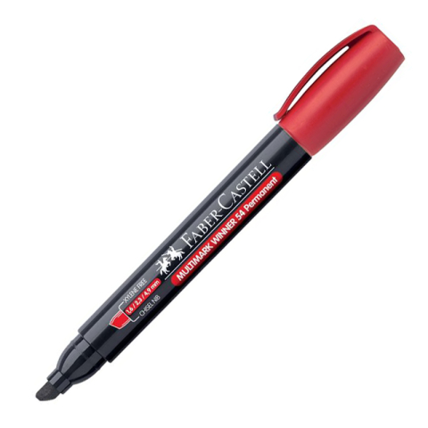 Birotică și Papetărie - Marker permanent rosu varf tesit multimark winner 54 2024 faber castell