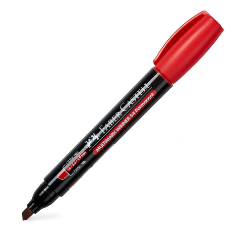 Birotică și Papetărie - Marker permanent rosu varf tesit multimark winner 54 faber-castell