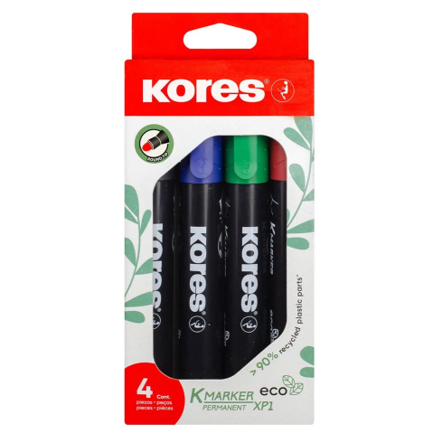 Birotică și Papetărie - Marker permanent set 4 3mm eco kores