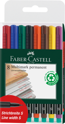 Birotică și Papetărie - Marker permanent set 8 s multimark faber-castell