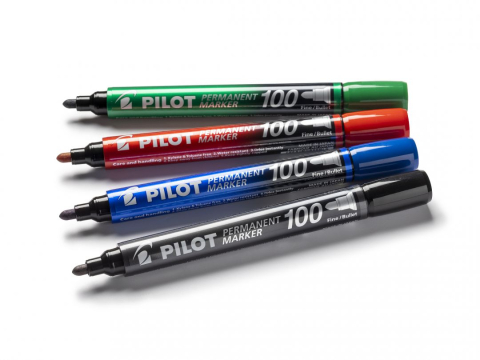 Marker permanent verde varf rotund 3mm 100 pilot [3]