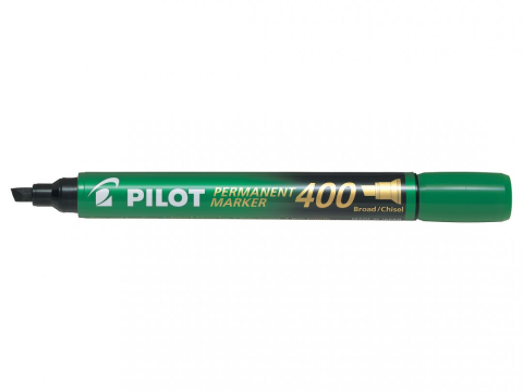 Birotică și Papetărie - Marker permanent verde varf tesit 4mm p400 pilot
