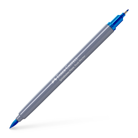 Birotică și Papetărie - Marker solubil 2 capete goldfaber albastru azur 449 faber-castell
