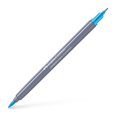 Birotică și Papetărie - Marker solubil 2 capete goldfaber albastru mangan 245 faber-castell
