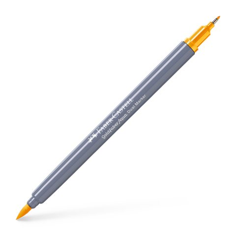 Birotică și Papetărie - Marker solubil 2 capete goldfaber galben crom mediu 208 faber-castell