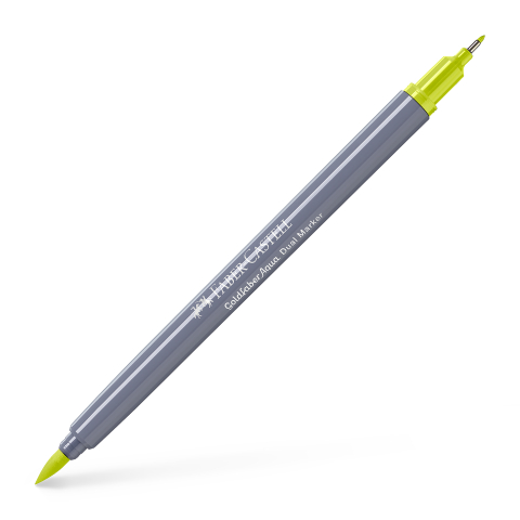 Birotică și Papetărie - Marker solubil 2 capete goldfaber galben lime 206 faber-castell
