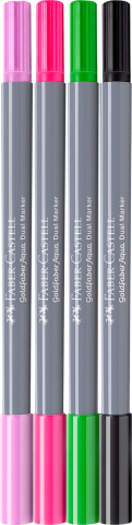 Marker solubil 2 capete set 4 bucati tropical collection flamingo goldfaber faber-castell [2]