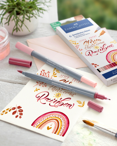 Marker solubil 2 capete set 6 buc boho goldfaber faber-castell [3]