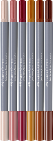 Marker solubil 2 capete set 6 buc boho goldfaber faber-castell [1]