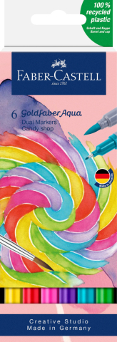Birotică și Papetărie - Marker solubil 2 capete set 6 buc candy shop goldfaber faber-castell