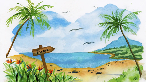 Marker solubil 2 capete set 6 bucati tropical collection coconut goldfaber faber-castell [3]
