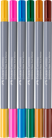 Marker solubil 2 capete set 6 bucati tropical collection coconut goldfaber faber-castell [2]