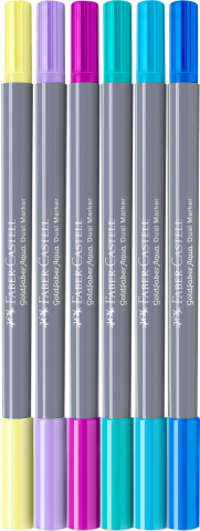 Marker solubil 2 capete set 6 bucati tropical collection scoici goldfaber faber-castell [2]