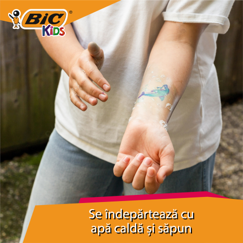 Marker tattoo kids set 5 markere + 10 sabloane bic [4]