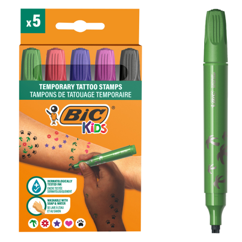 Marker tattoo kids set 5 markere varf stampila bic [1]