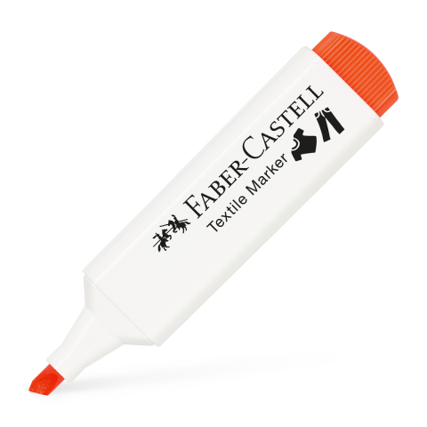 Carioci pentru textile - Marker textil portocaliu neon faber-castell