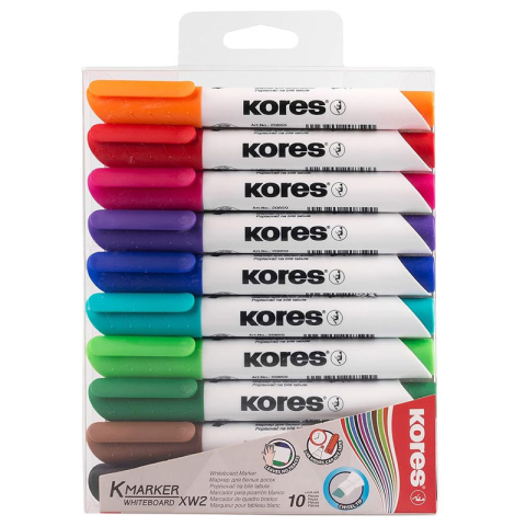 Birotică și Papetărie - Marker whiteboard 10/set 3mm cutie plastic kores