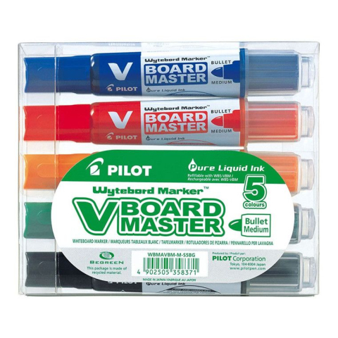 Birotică și Papetărie - Marker whiteboard 5/set 6mm varf rotund vboard pilot