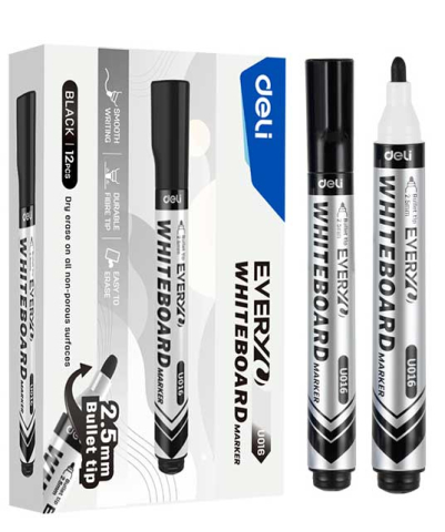 Marker whiteboard negru 2.5mm deli [1]