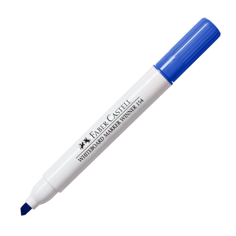 Birotică și Papetărie - Marker whiteboard varf tesit albastru winner 152 faber-castell