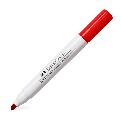Birotică și Papetărie - Marker whiteboard varf tesit rosu winner 152 faber-castell