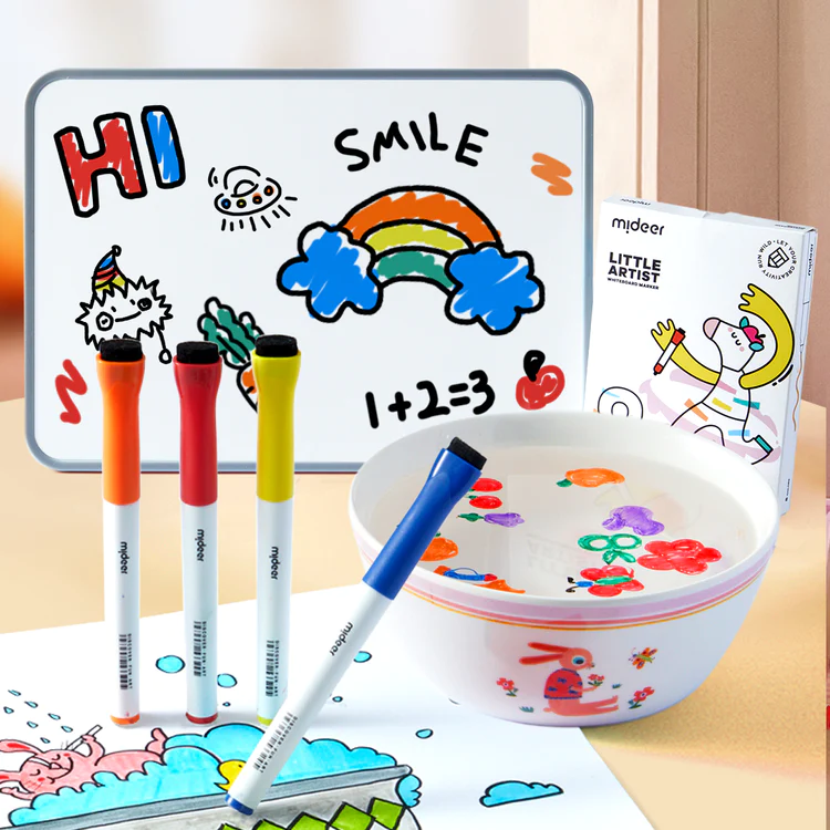 Art & Craft si Artizanat - Set 8 markere pentru pictura pe apa, whiteboard si tatuaje temporare MiDeer