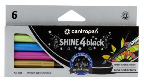 Birotică și Papetărie - Markere permanente creative slim 6/set centropen