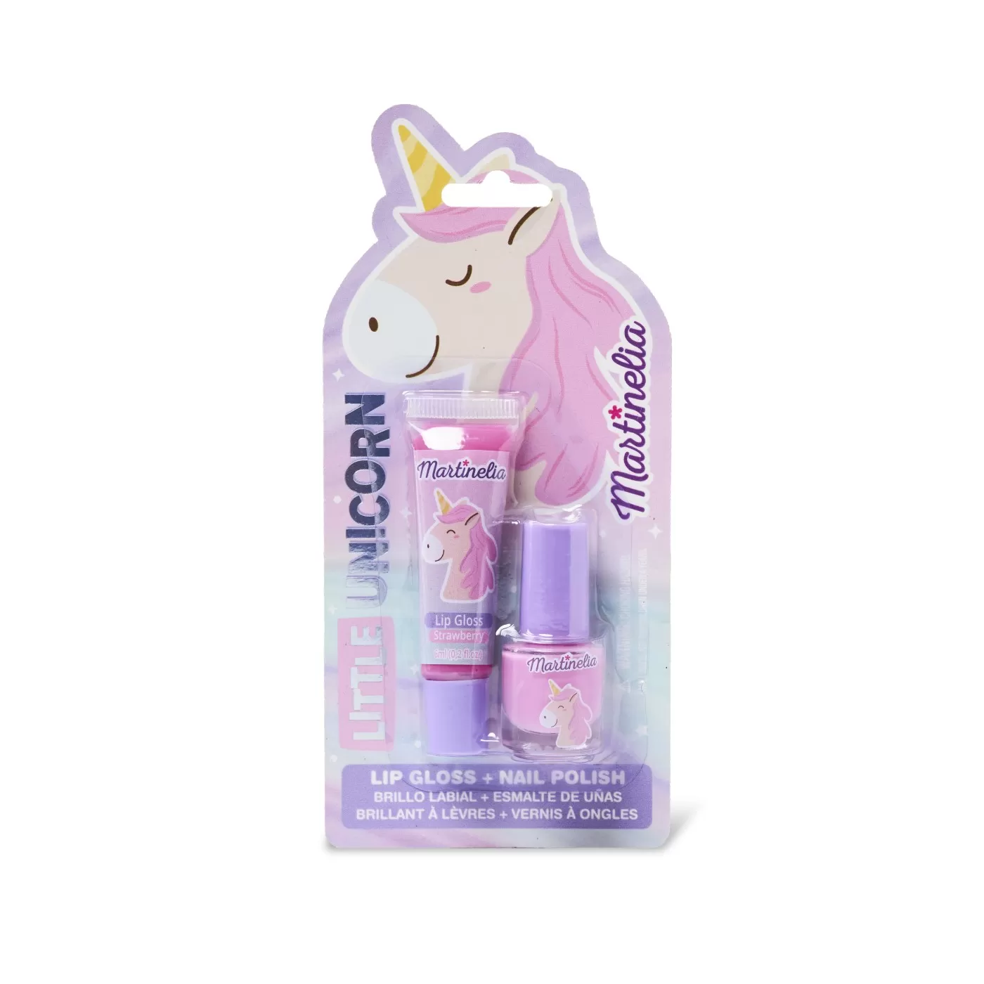 Jucării și Jocuri pentru copii - Martinelia little unicorn set luciu de buze si lac de unghii, varsta de la 3 ani la +15 ani