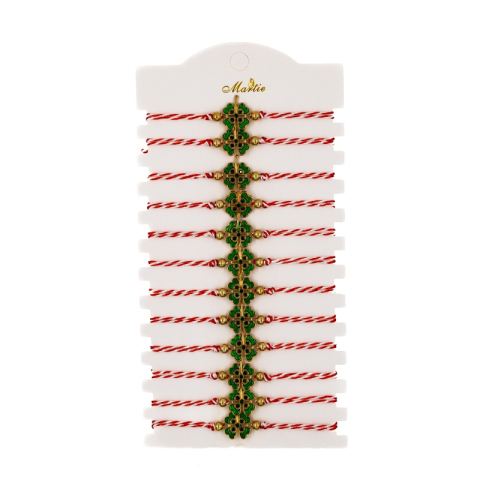 Îmbrăcăminte și accesorii - Martisor - Bratara cu snur textil, trifoi, set 12 buc