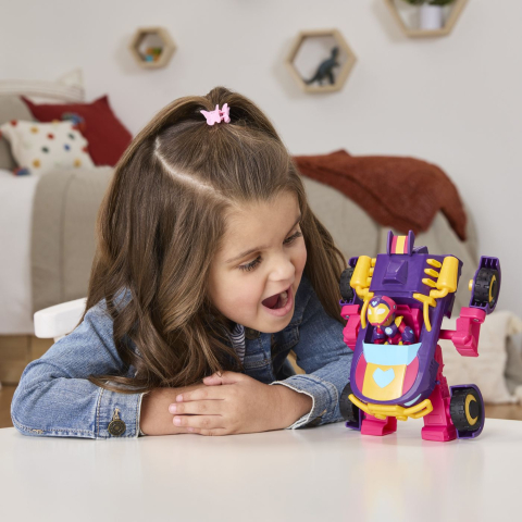 Marvel iron man si prietenii sai uimitori set vehicul 2 in 1 si figurina iron varsta 3 ani -7 ani [6]