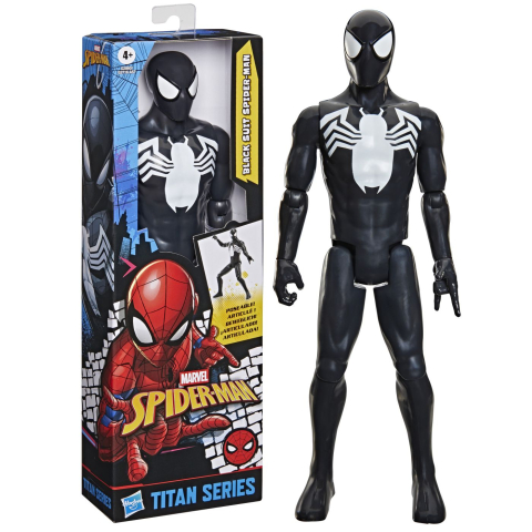 Marvel spider man titan series figurina spider man cu costum negru copii varsta 4 ani - 9 ani [4]