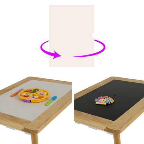 Masa Senzoriala cu Scaun, Montessori, din lemn, educativa, 51.5 x 52 x 72 cm [2]