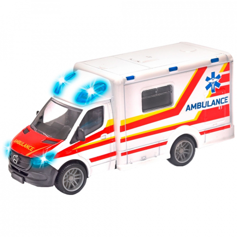 Jucării și Jocuri pentru copii - Masina ambulanta Majorette Mercedes-Benz Splinter cu lumini si sunete