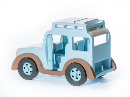 Masina din lemn cu rulota detasabila, Marc toys [3]