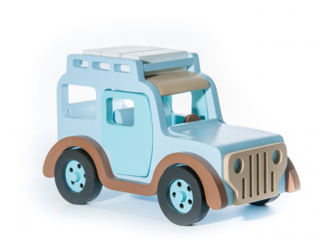 Masina din lemn cu rulota detasabila, Marc toys [2]