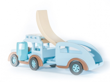 Masina din lemn cu rulota detasabila, Marc toys [4]