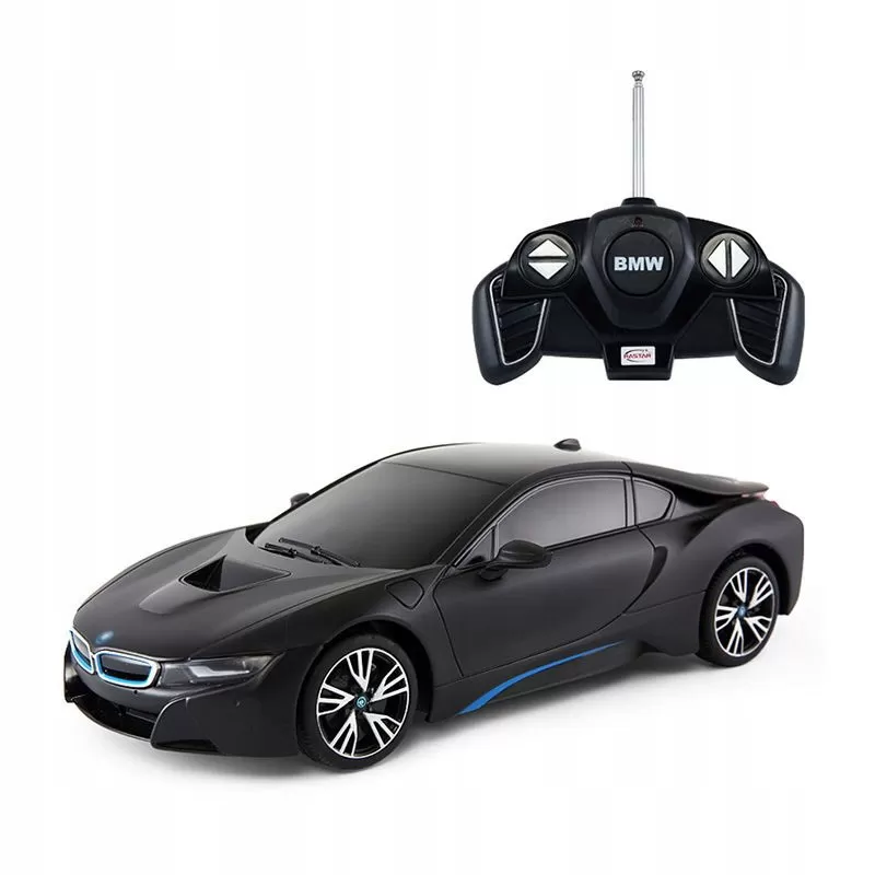 Jucării și Jocuri pentru copii - Masina cu telecomanda bmw i8 negru cu scara 1 la 18, varsta de la 3 ani la +15 ani
