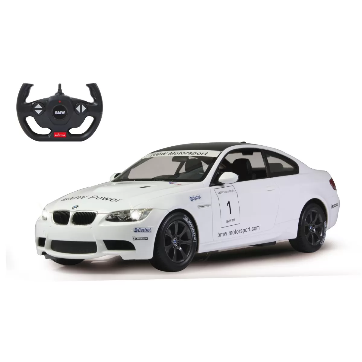 Masina cu telecomanda bmw m3 alb cu scara 1 la 14, copii varsta 3 ani pana la +15 ani [1]