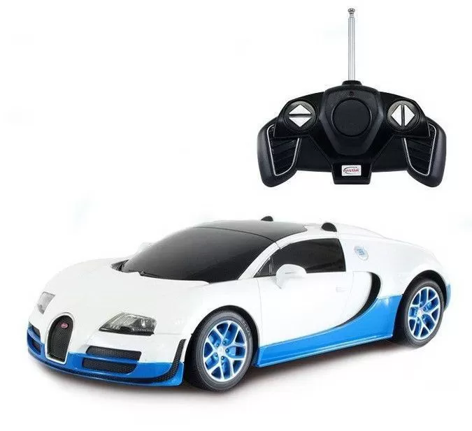 Jucării și Jocuri pentru copii - Masina cu telecomanda bugatti grand sport vitesse alb cu scara 1 la 18, varsta de la 3 ani la +15 ani