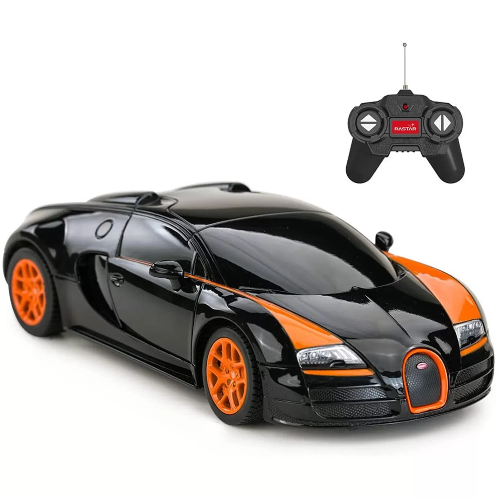 Jucării și Jocuri pentru copii - Masina cu telecomanda bugatti grand sport vitesse negru cu scara 1 la 18, copii 3 ani-+15 ani