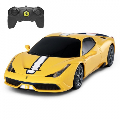 Jucării și Jocuri pentru copii - Masina cu telecomanda ferrari 458 speciale a galben cu scara 1 la 24, varsta de la 3 ani la +15 ani