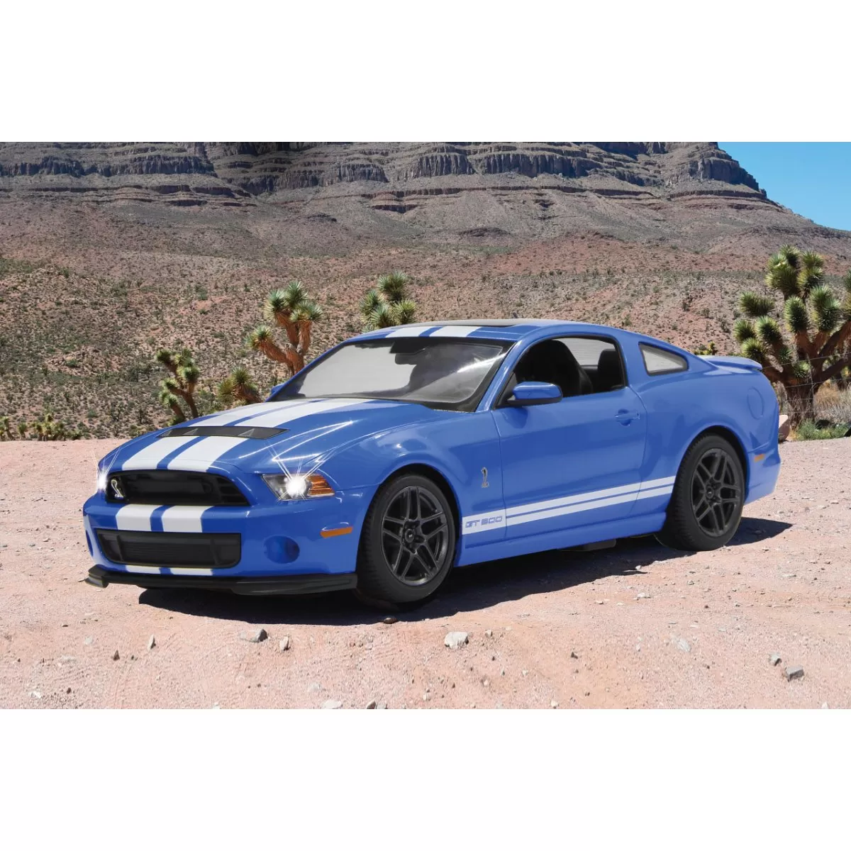 Masina cu telecomanda ford shelby gt500 albastru cu scara 1 la 14, copii 3 ani pana la +15 ani [7]