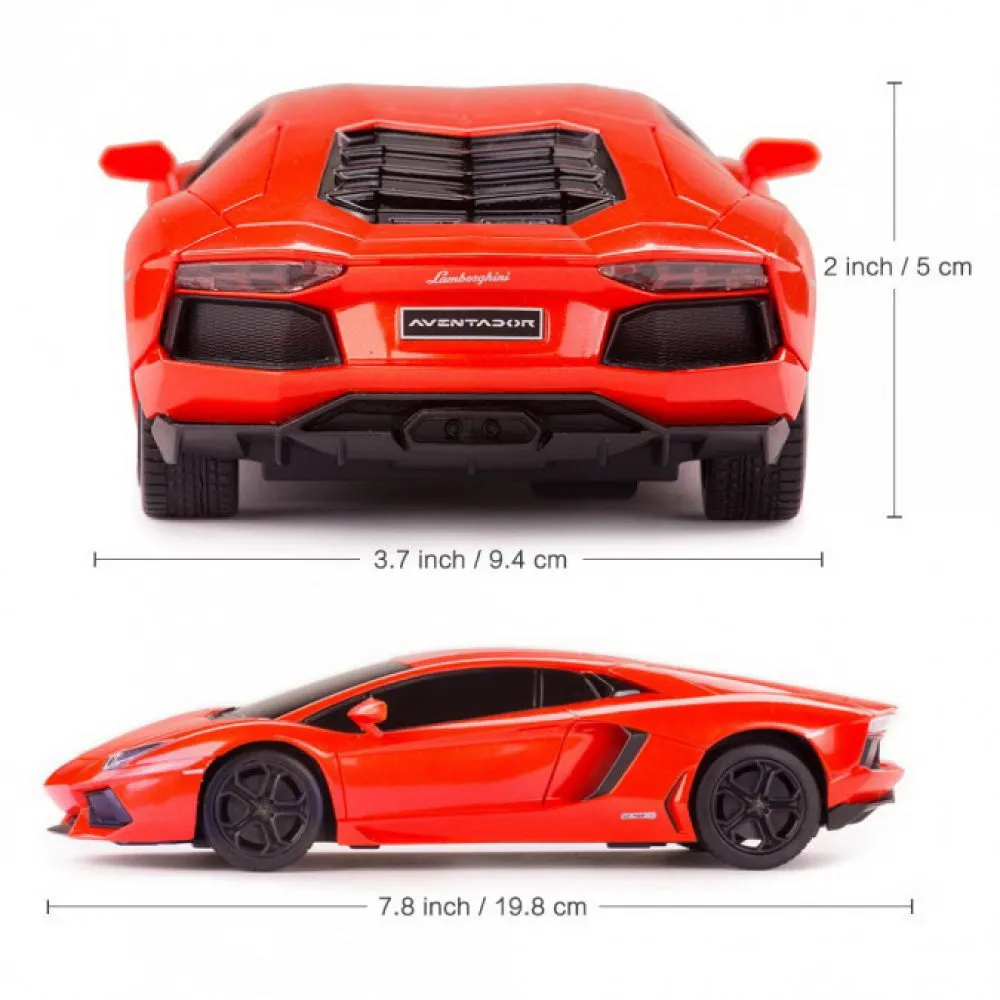 Masina cu telecomanda lamborghini aventador portocaliu cu scara 1 la 24 varsta 3 ani -+15 ani [5]