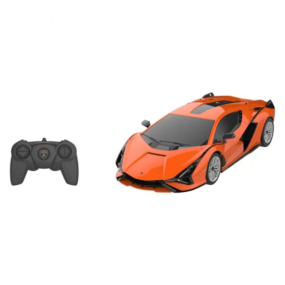 Jucării și Jocuri pentru copii - Masina cu telecomanda lamborghini sian portocaliu cu scara 1 la 24, copii 3 ani pana la +15 ani