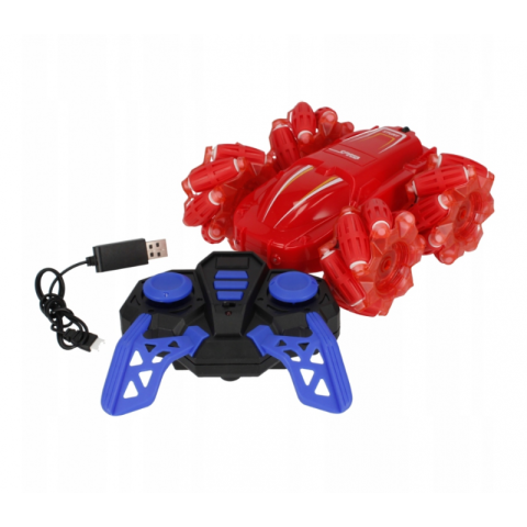 Jucării și Jocuri pentru copii - Masina cu telecomanda MegaCreative Climber 360 499007, 15cm, cu sunet si lumini, necesita baterii 2xAA, plastic, rosu, 6+ ani