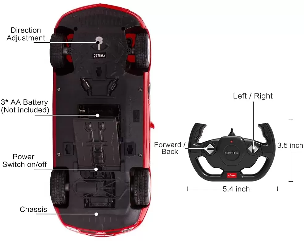 Masina cu telecomanda mercedes-benz sls rosu scara 1 la 14, copii varsta 3 ani pana la +15 ani [4]