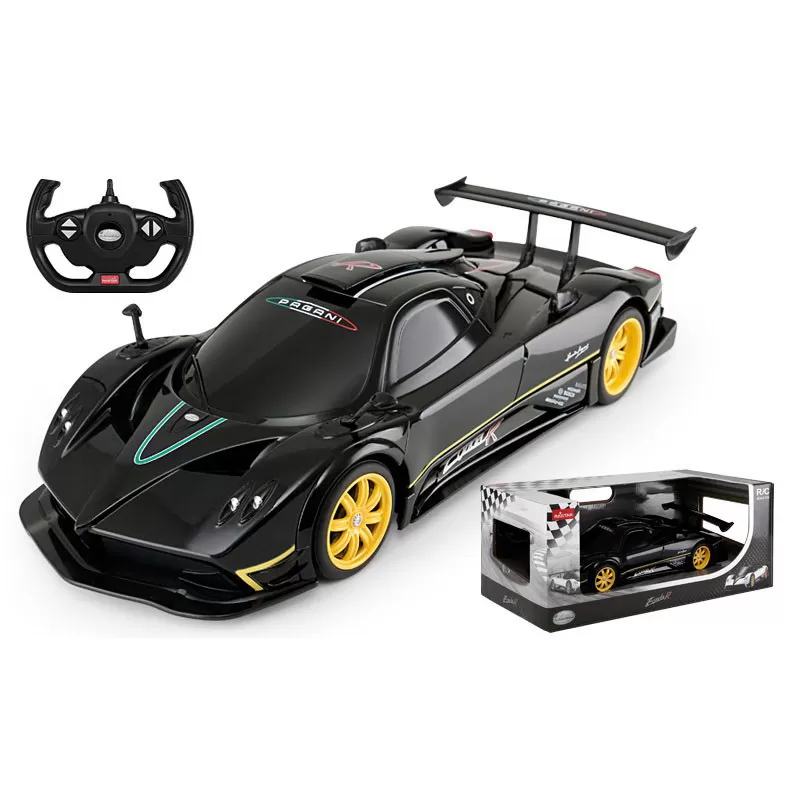 Masina cu telecomanda pagani zonda r negru cu scara 1 la 14, copii varsta 3 ani pana la +15 ani [8]