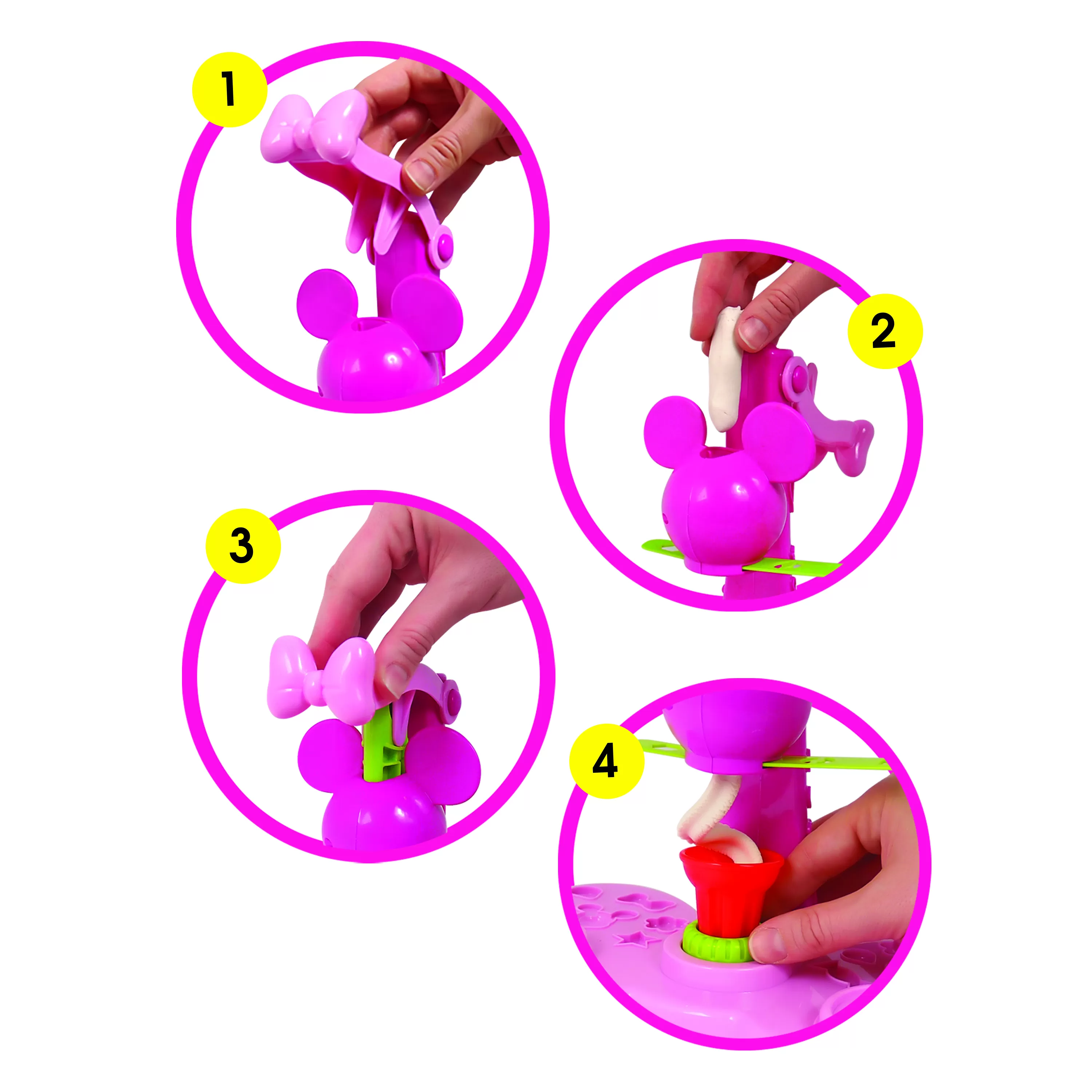 Masina de inghetata de plastilina, Minnie Mouse, cu decoratiuni colorate, 3 ani+, varsta de la 3 ani la 6 ani [4]