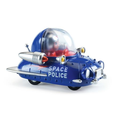 Jucării și Jocuri pentru copii - Masina de politie spatiala, Colectia Crazy Motors, Djeco Baiat, varsta 3 - 6 ani, 6 - 9 ani